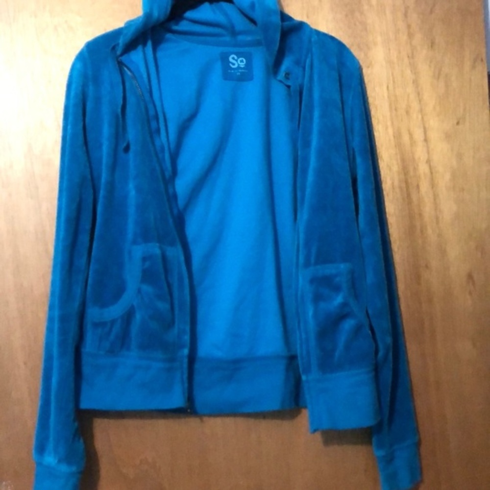 So blue zip up hoodie medium